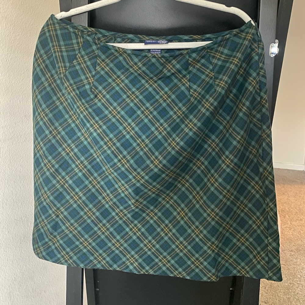 Venezia Jeans Green Plaid Skirt